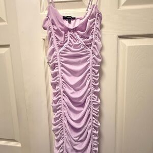 Elegant Lilac Ruched Dress